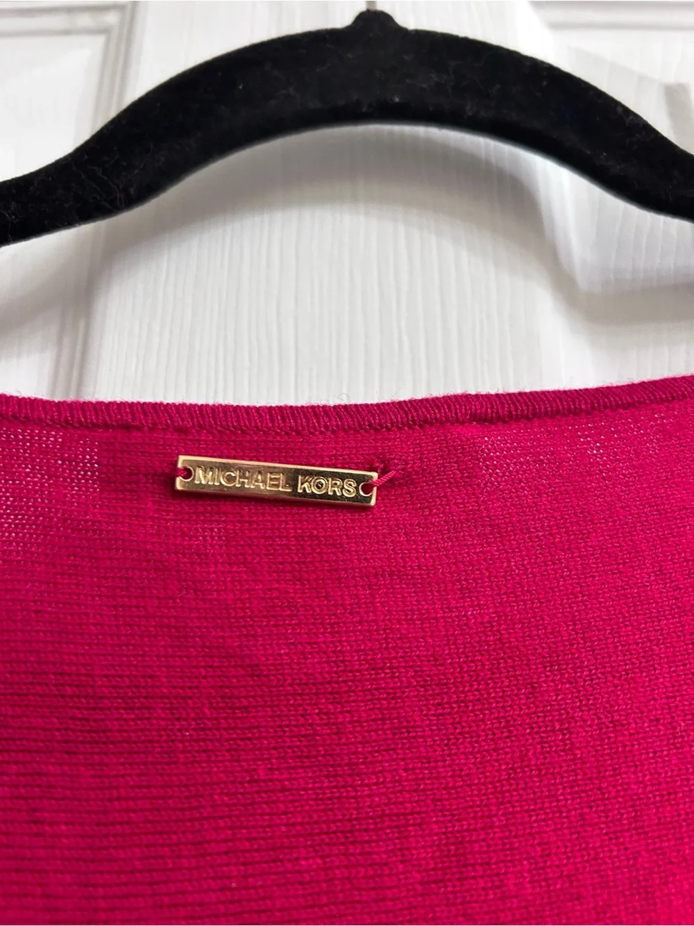 Michael Kors Women's Hot Pink Long-Sleeve Tunic Top